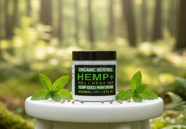 ORGANIC MENTHOL | HEMP SEED PAIN CREAM | 4000mg CBD| 4 FL OZ