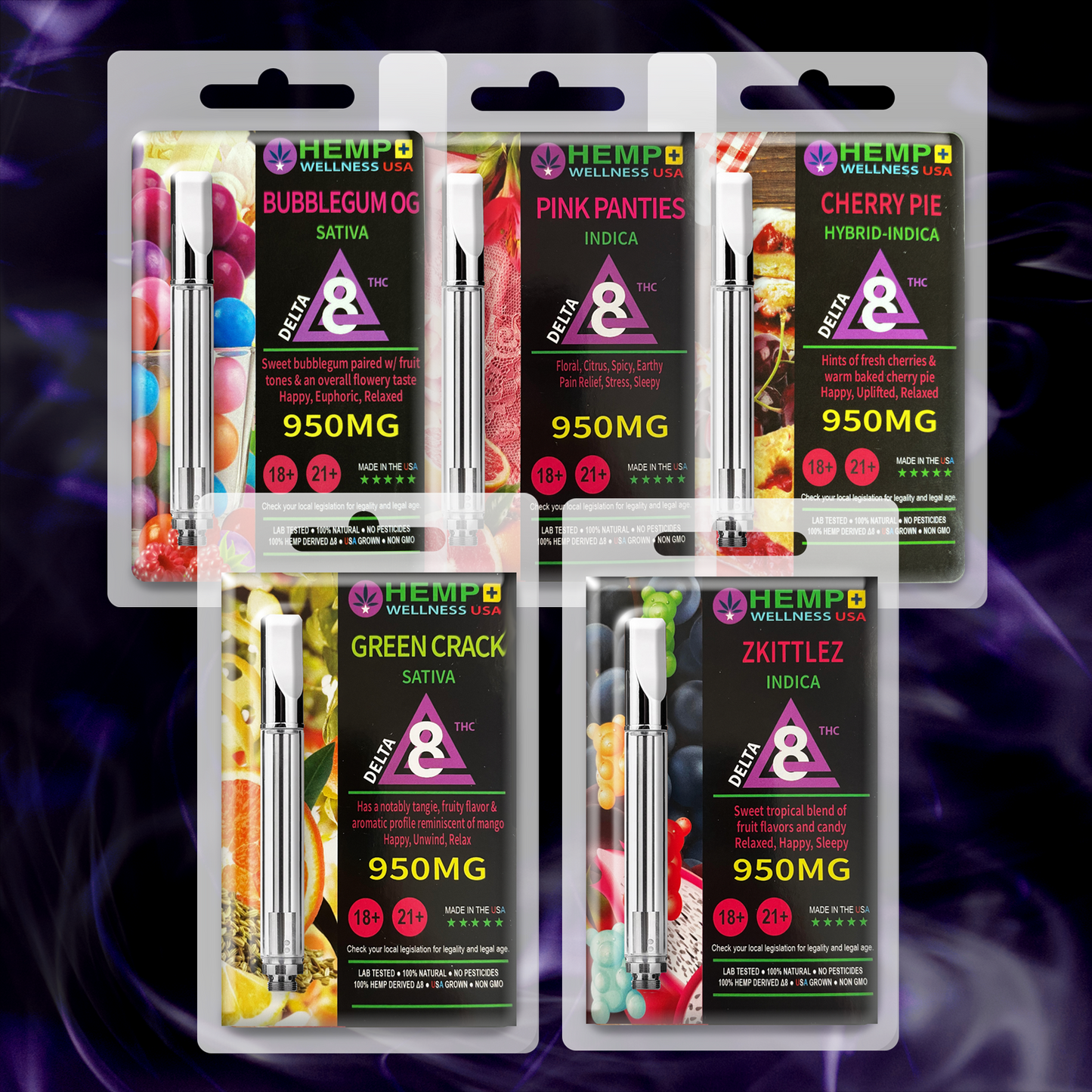 950mg Delta 8 Vape Cartridge D8 | 5 Pack