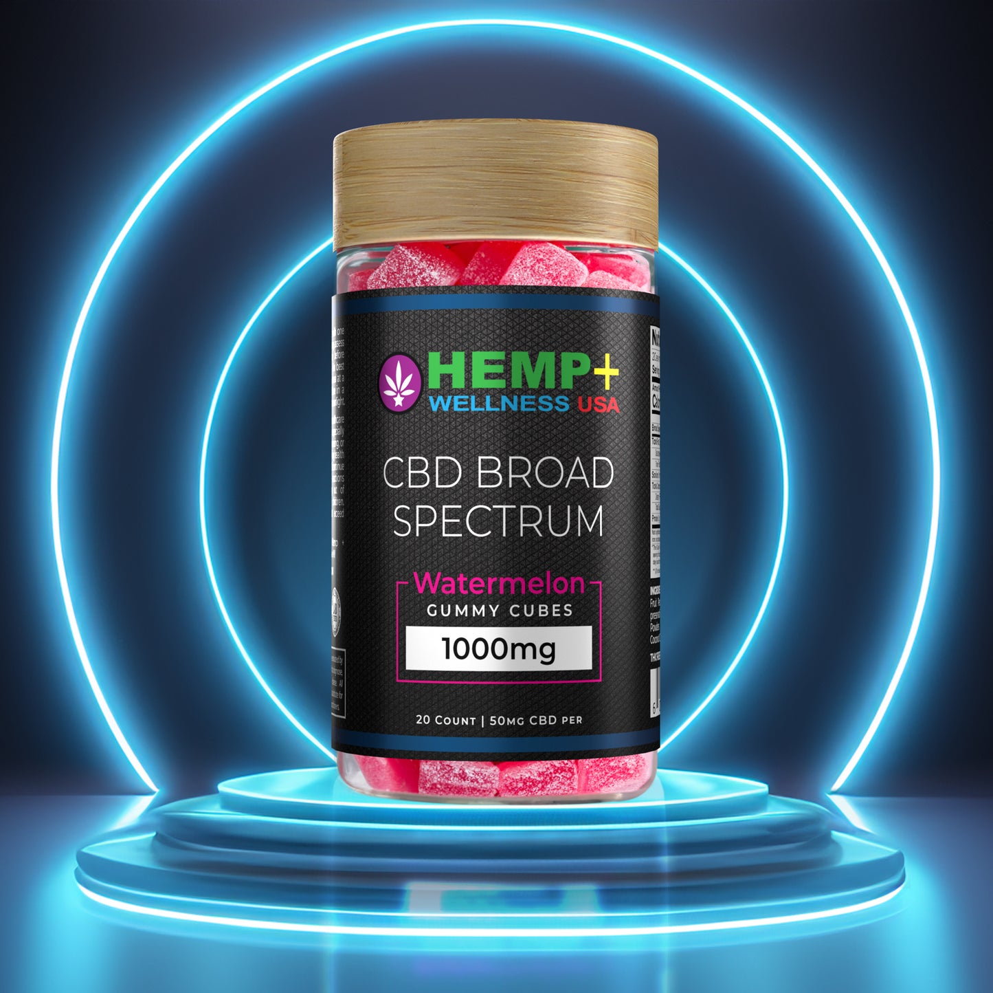 1000mg Broad Spectrum CBD Gummies | 20 Count I (50mg each) Gummies.