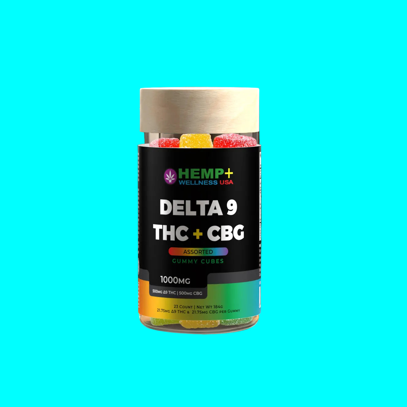 1000mg D9/CBG Blend - 500mg D9 - 500mg CBG - 23 Count I 21.75 mg CBG + 21.75mg D9 each