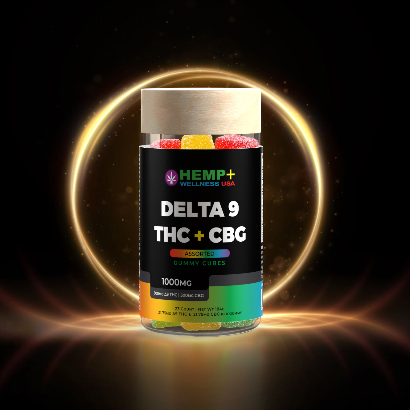 100mg D9/CBG Blend - 500mg D9 - 500mg CBG - 23 Count I 21.75 mg CBG + 21.75mg D9 each