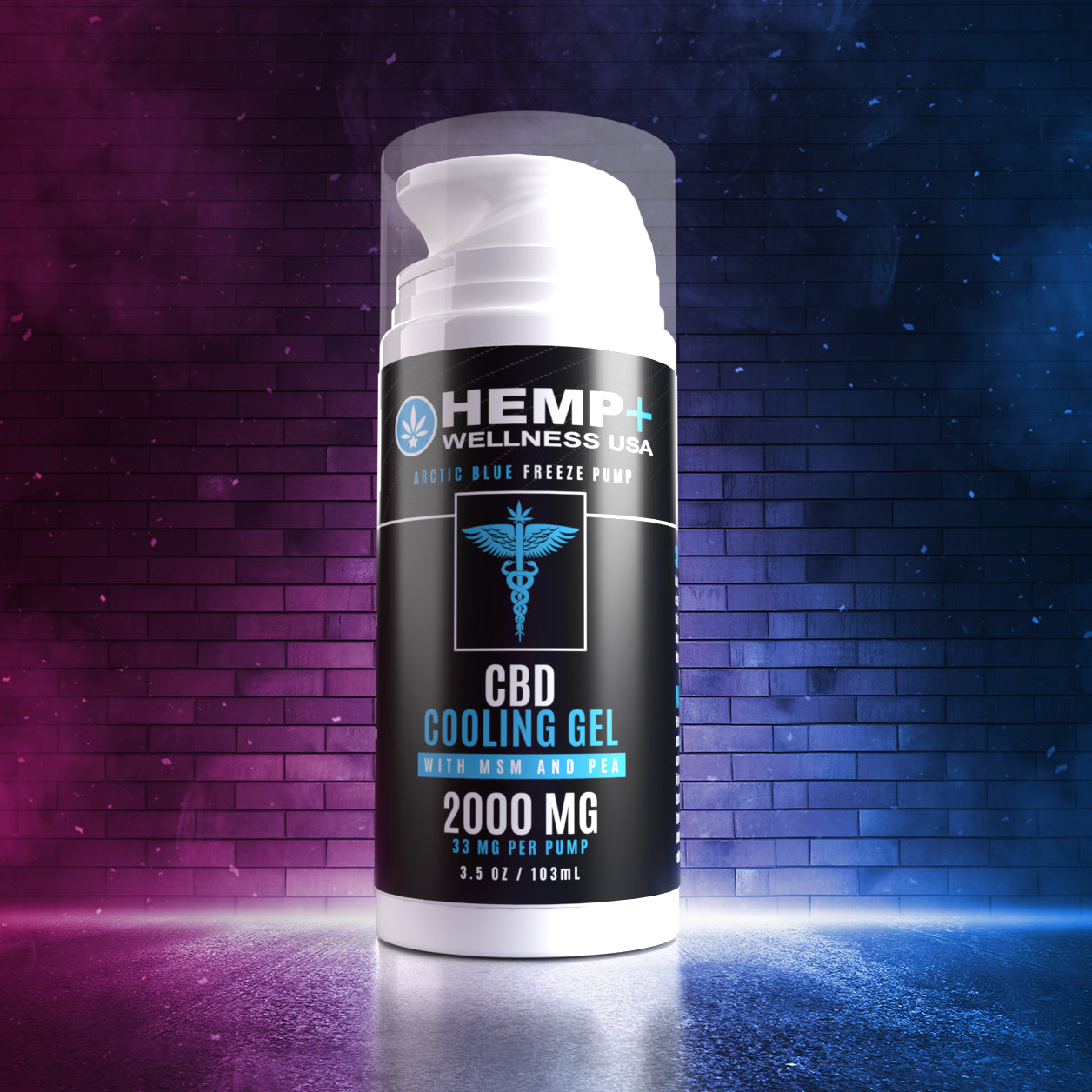 2000mg CBD ARCTIC BLUE PAIN GEL FREEZE PUMP w/MSM, & PEA | 5 Stars | 3.8oz