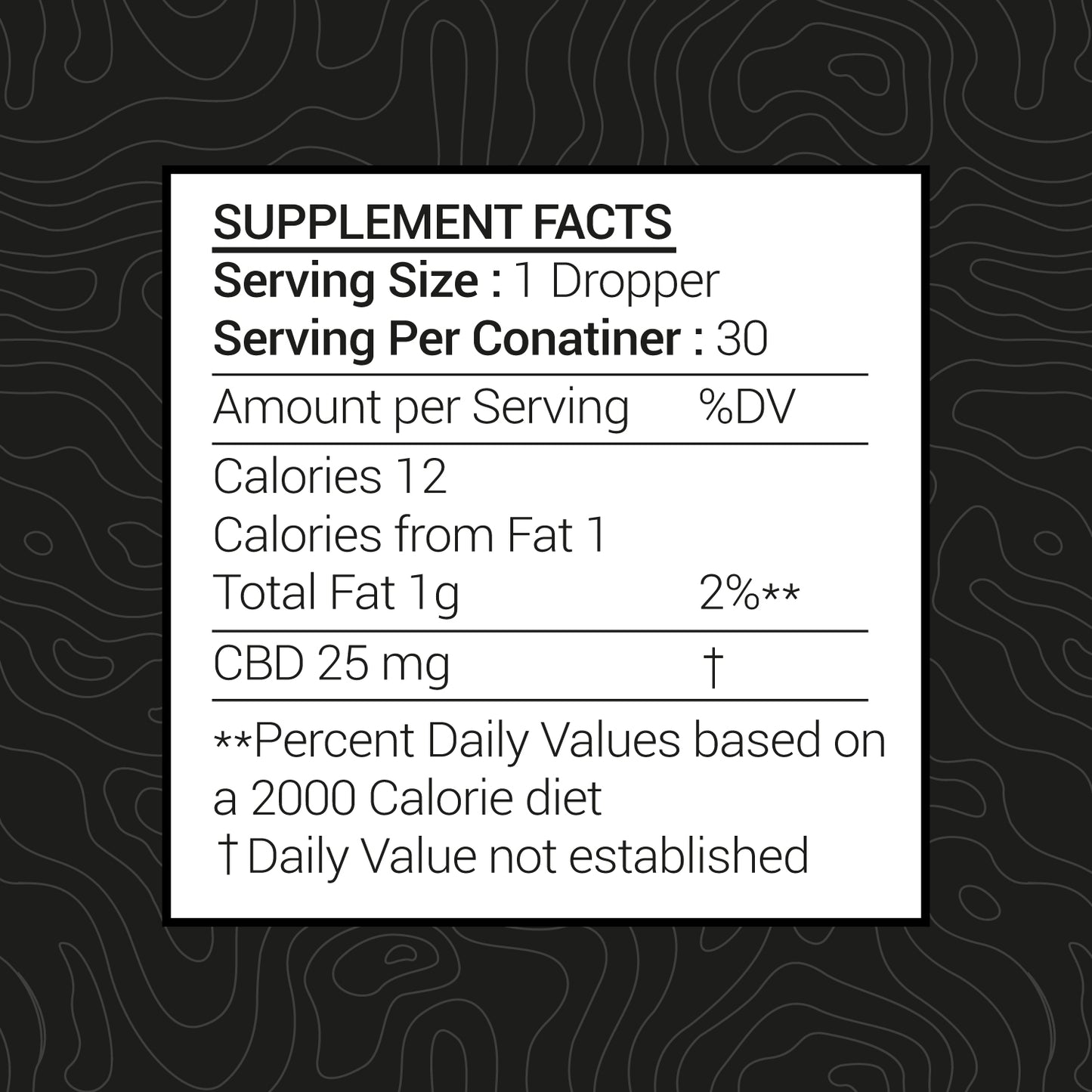 750 Mg CBD Organic Caramel Swirl Tincture