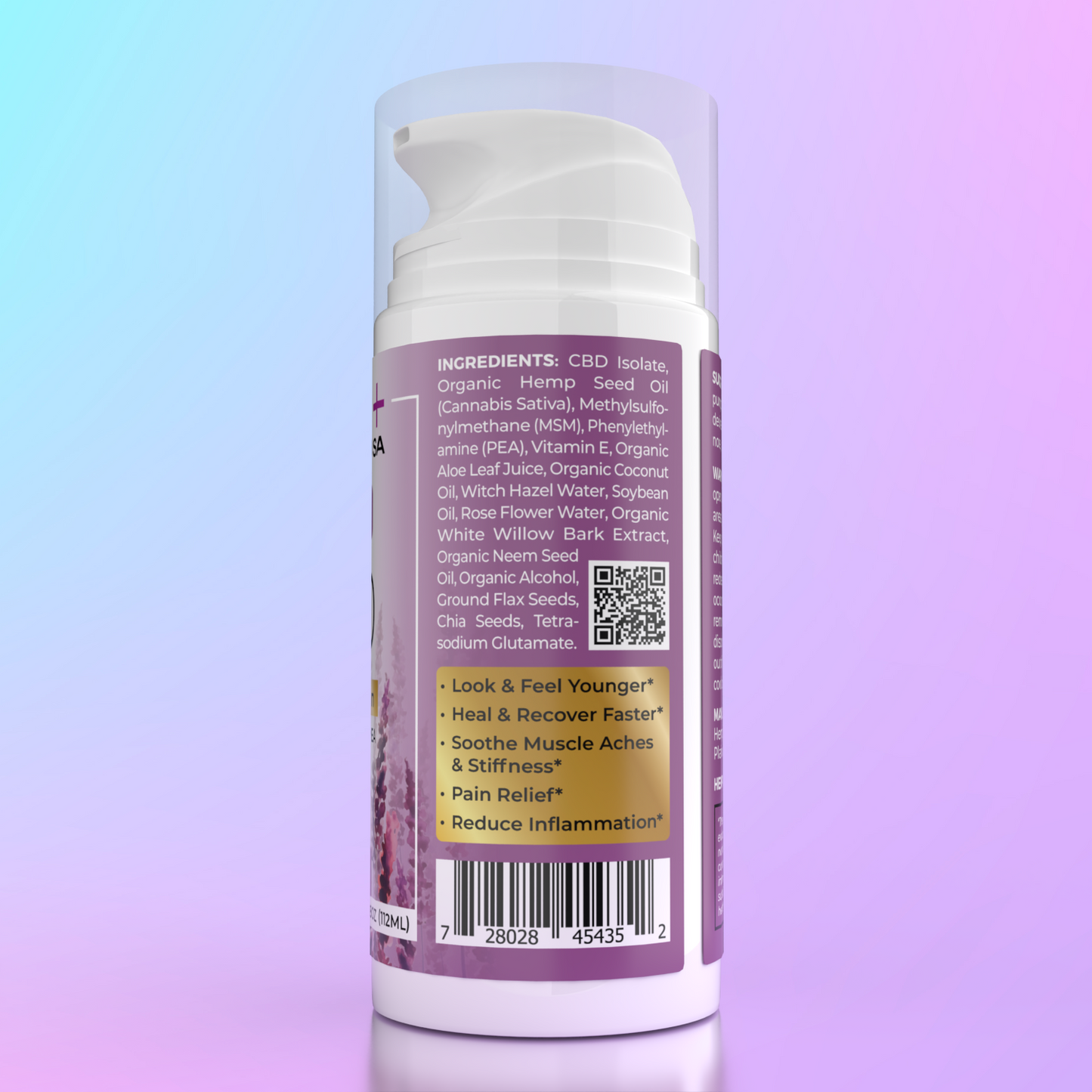 1000mg CBD LAVENDER HAND AND BODY REPAIR LOTION WITH CBD, MSM, & PEA | 3.8oz