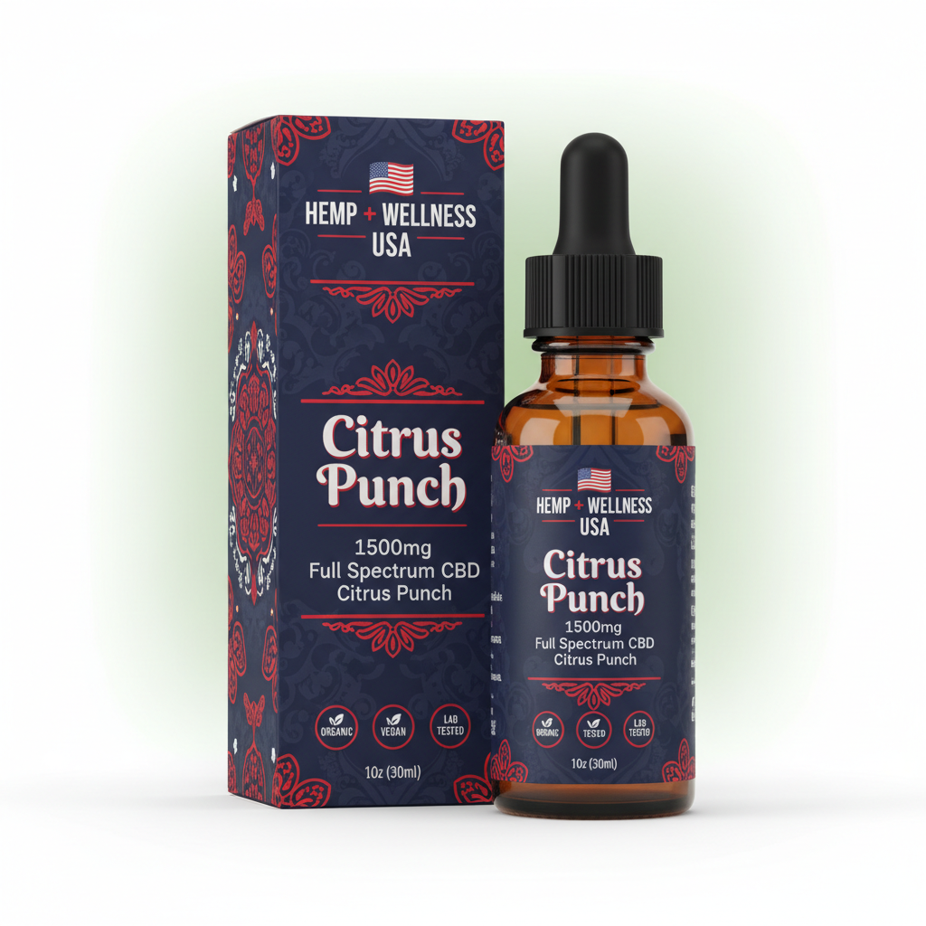 1500mg Full Spectrum CBD Citrus Punch Organic Tincture I Organic MCT Oil I Organic Monk Fruit Extract I Amazing