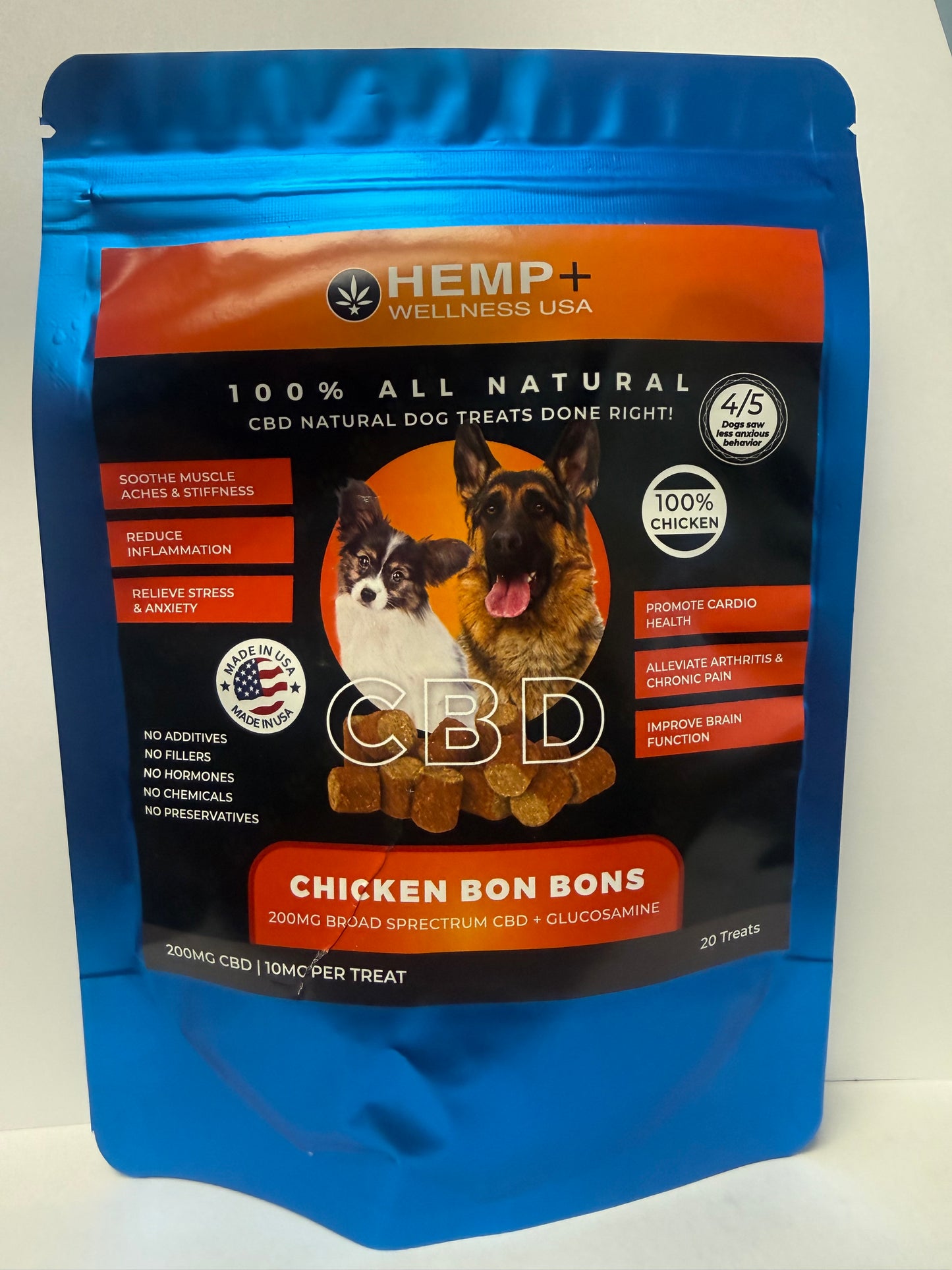 100% All Natural 10mg CBD Chicken Pet Treats w/Glucosamine - 20 pc.