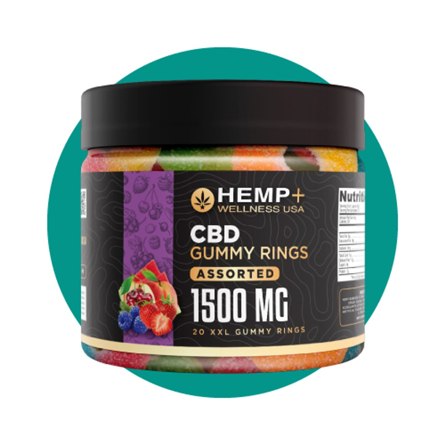 CBD Isolate Gummy Rings 1500mg CBD | 20 Count | THC-Free