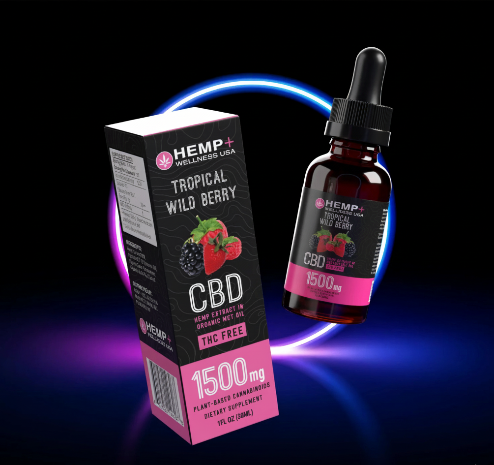 CBD Isolate Tincture 1500mg CBD | Tropical Berry Flavor | 1oz (30ml)