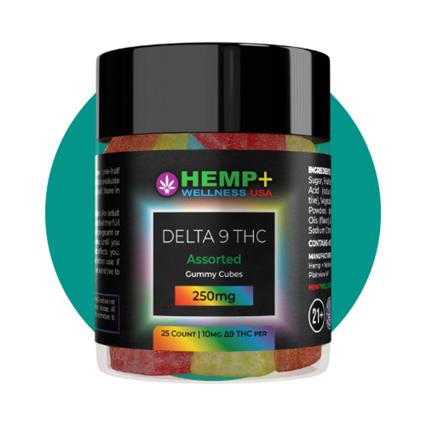 Delta 9 THC Gummies | 25 Count, 250mg D9 (10mg each), 4g