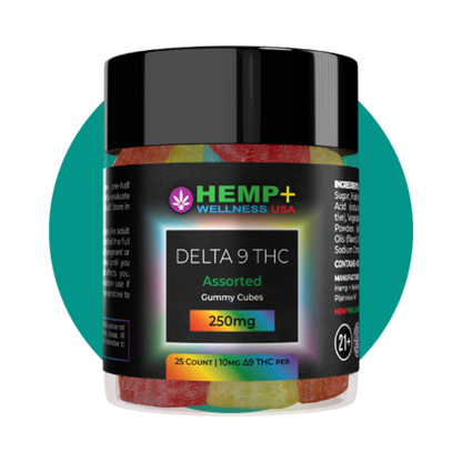 Delta 9 THC Gummies | 25 Count, 250mg D9 (10mg each), 4g