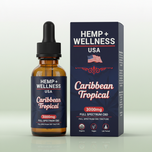 3000mg CBD Full Spectrum Tincture  | Caribbean Tropical Flavor | 1oz (30ml) I Organic MCT Oil I Organic Monk Fruit Extract