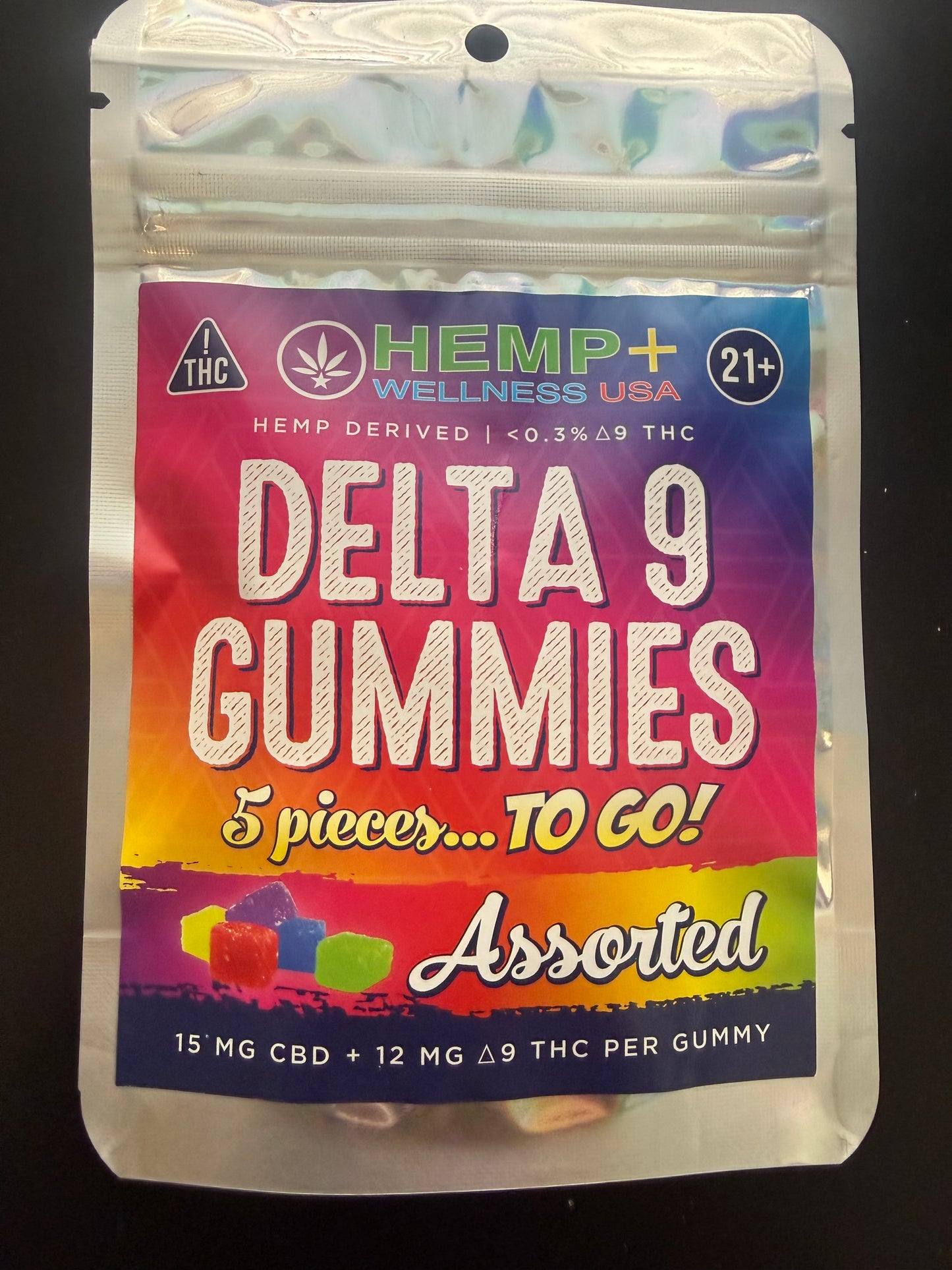 5 Piece TO GO..Bags 12mg Delta9/15mg CBD