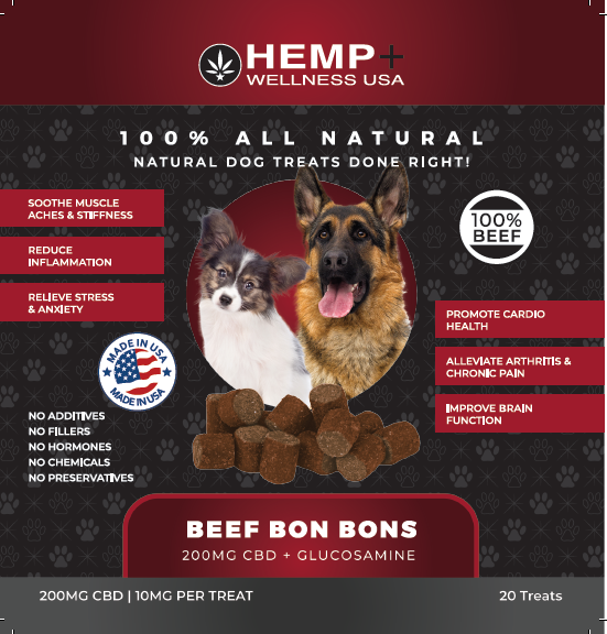 Pet Treat Beef Bon Bons | 20 Count | 100% All Natural | No Additives, No Fillers