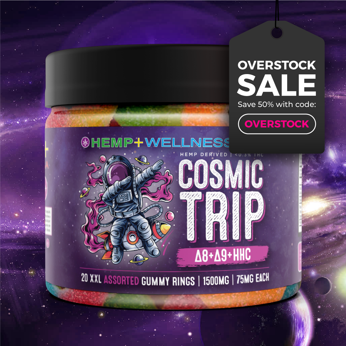 Cosmic Trip Gummy Rings Delta-8 + Delta-9 + HHC