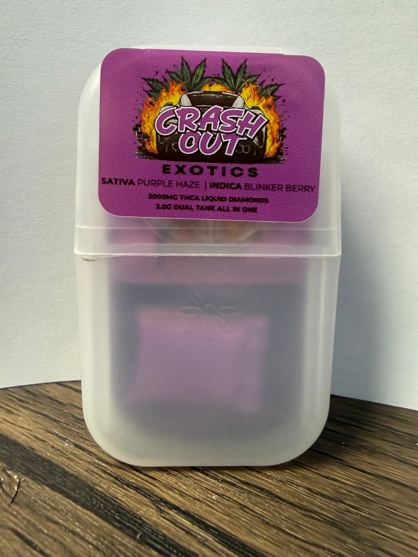 2 Gram Disposable THC-A Hemp + Wellness Crash Out Dual Switch-Purple Haze(S)/Blinker Berry(I)