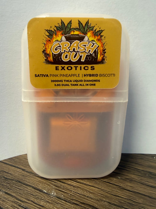 2 Gram Disposable THC-A Hemp + Wellness Crash Out Dual Switch-Pink Pineapple(S)/Biscotti(H)