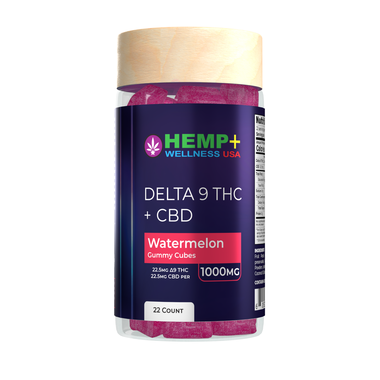 Delta 9 + CBD Gummies - 23 Count, 500mg CBD + 500mg D9, 8g Gummies