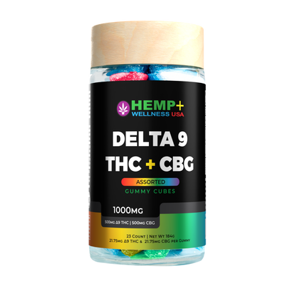 Delta 9 + CBG Gummies - 23 Count, 500mg CBG + 500mg D9, 8g Gummies