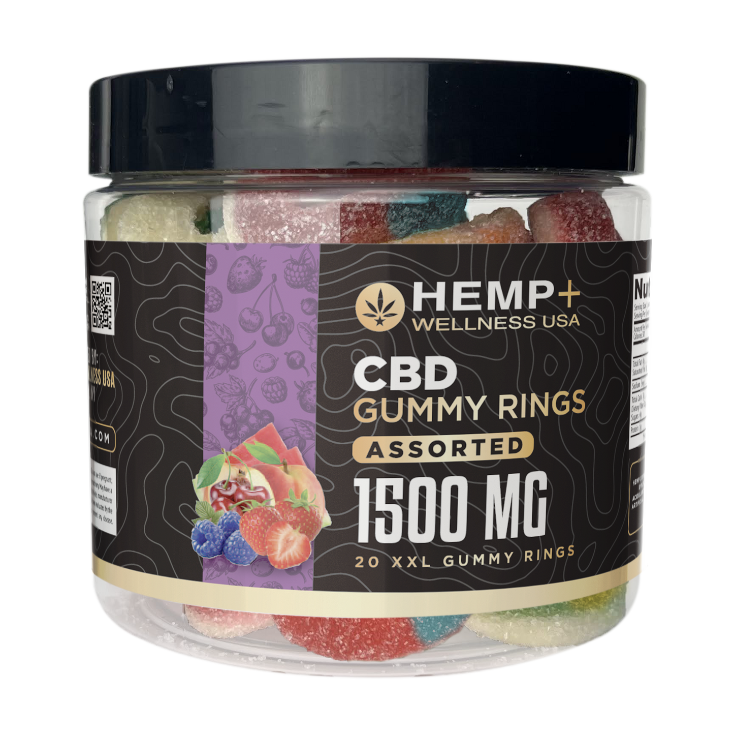 CBD Gummy Rings | Hemp+ Wellness | 1500mg CBD | 20 XXL Rings