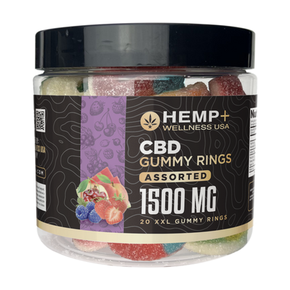 CBD Gummy Rings | Hemp+ Wellness | 1500mg CBD | 20 XXL Rings