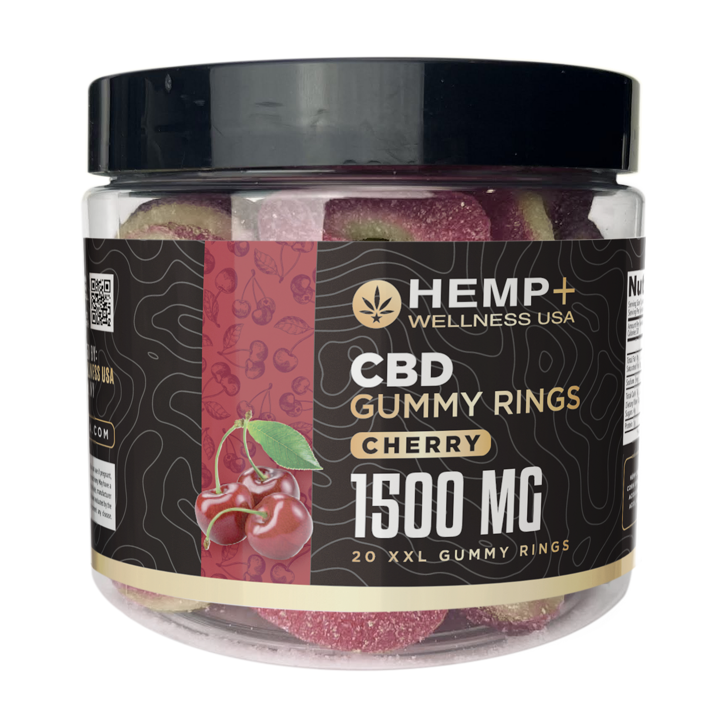 CBD Gummy Rings | Hemp+ Wellness | 1500mg CBD | 20 XXL Rings