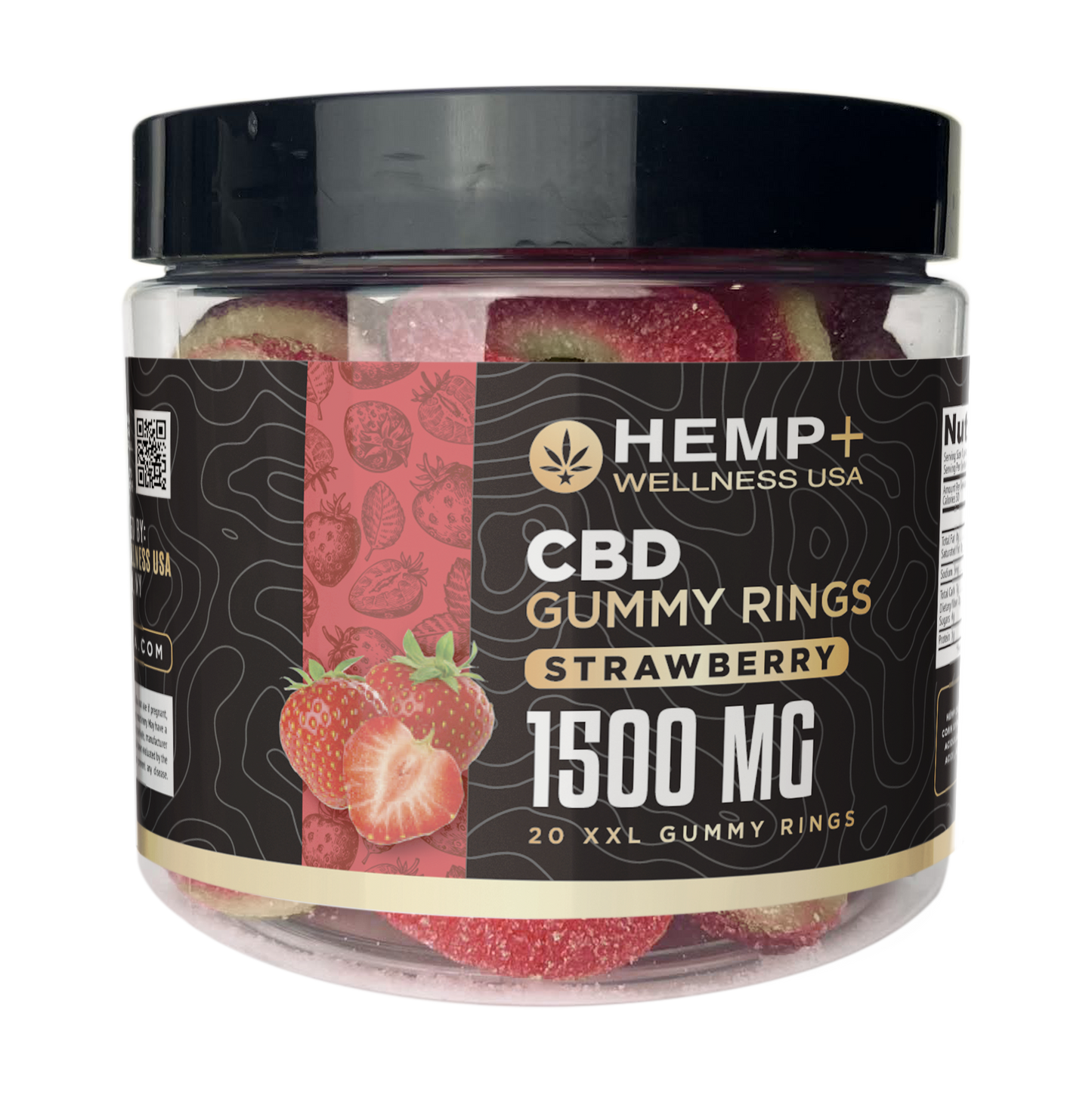 CBD Gummy Rings | Hemp+ Wellness | 1500mg CBD | 20 XXL Rings