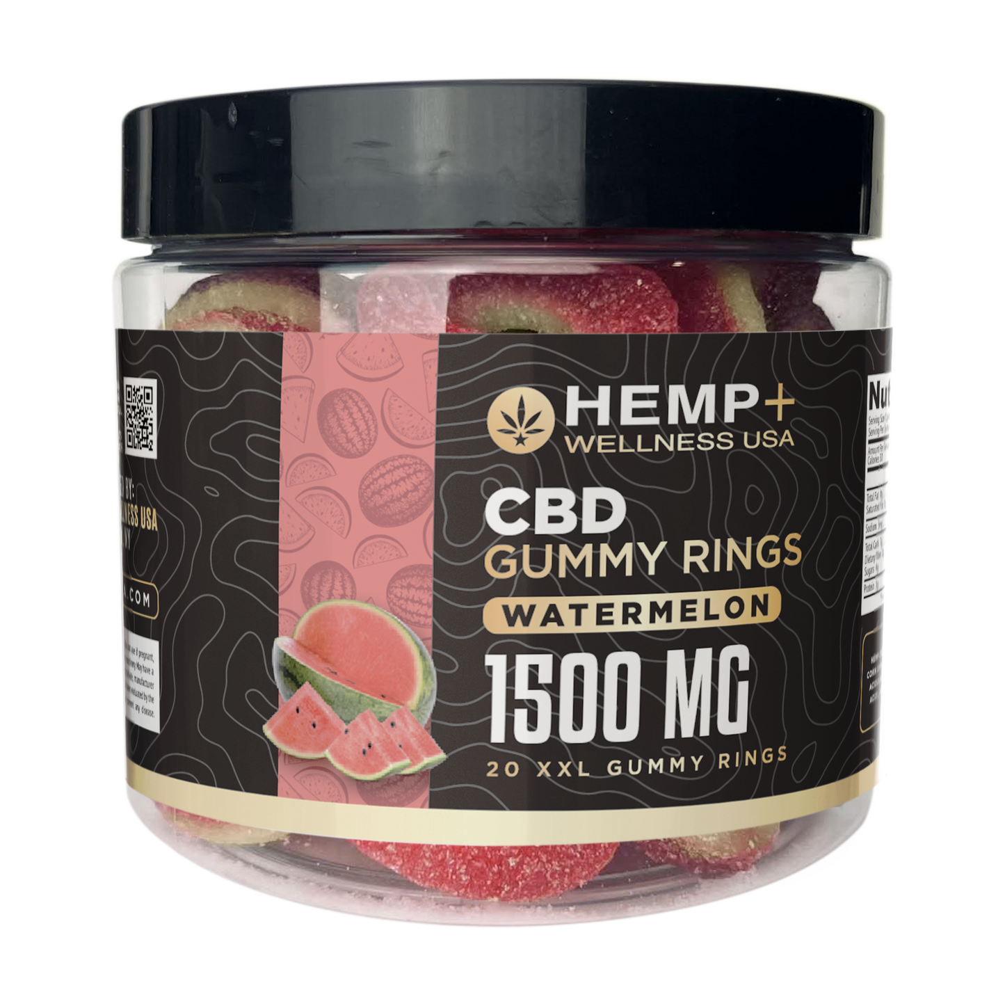 CBD Gummy Rings | Hemp+ Wellness | 1500mg CBD | 20 XXL Rings