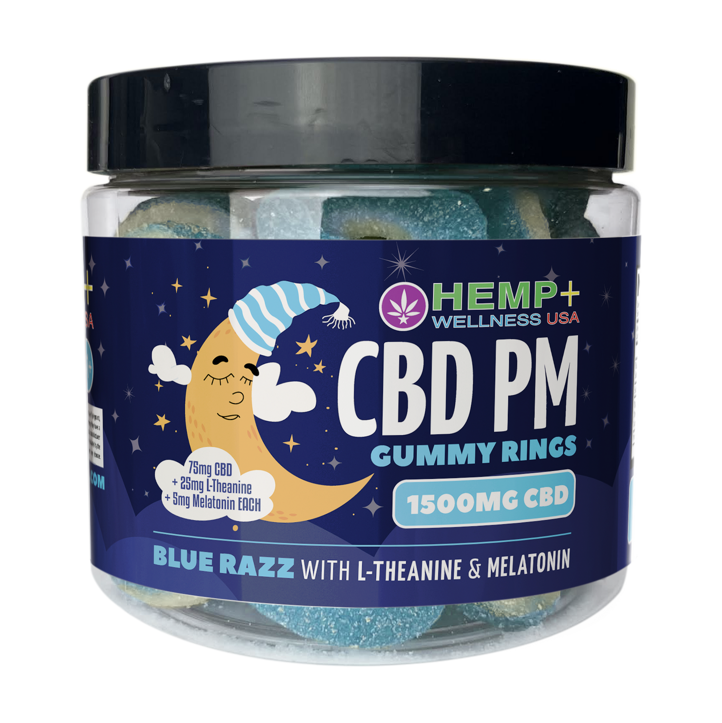 CBD P.M. Gummy Rings | 75mg CBD + L-Theanine + Melatonin | 1500mg | 20 Count