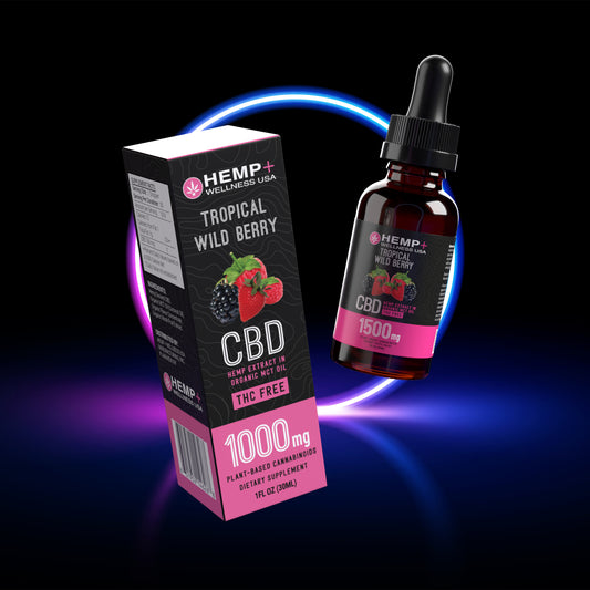 CBD Wild Berry Tincture | Hemp+ Wellness | 1000mg CBD | 1oz