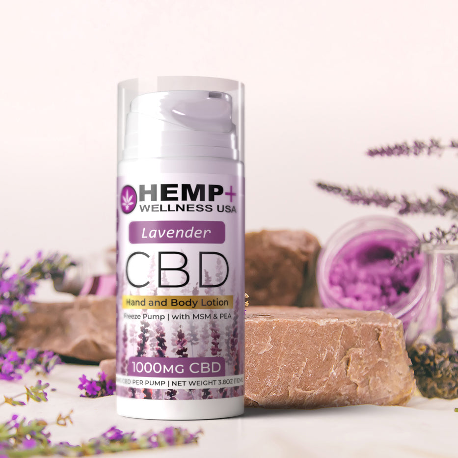 CBD Lavender Lotion | Hemp+ Wellness | 1000mg CBD | 3.8oz