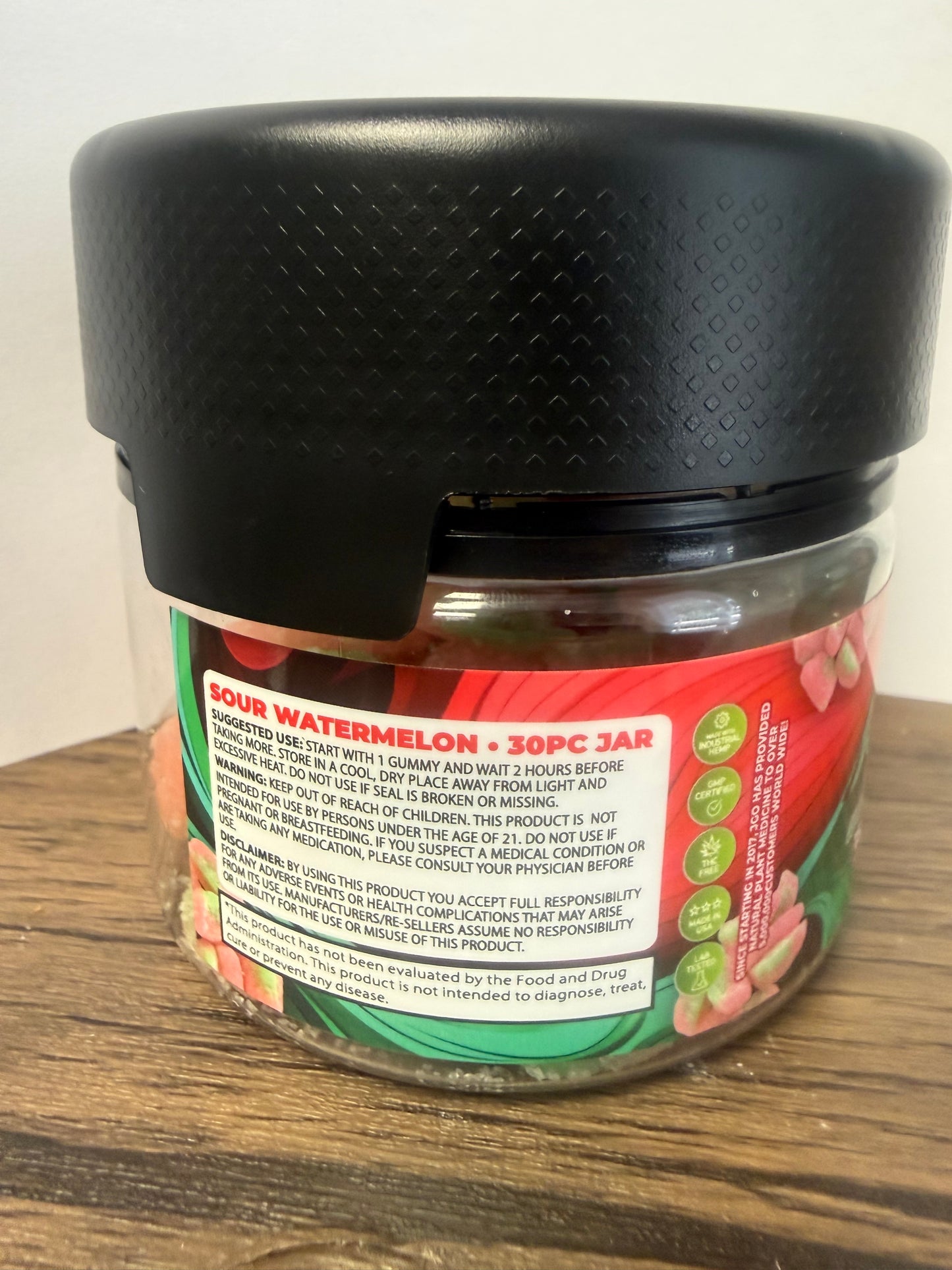 JGO - 1500mg CBD Sour Watermelon Slices - 30 piece