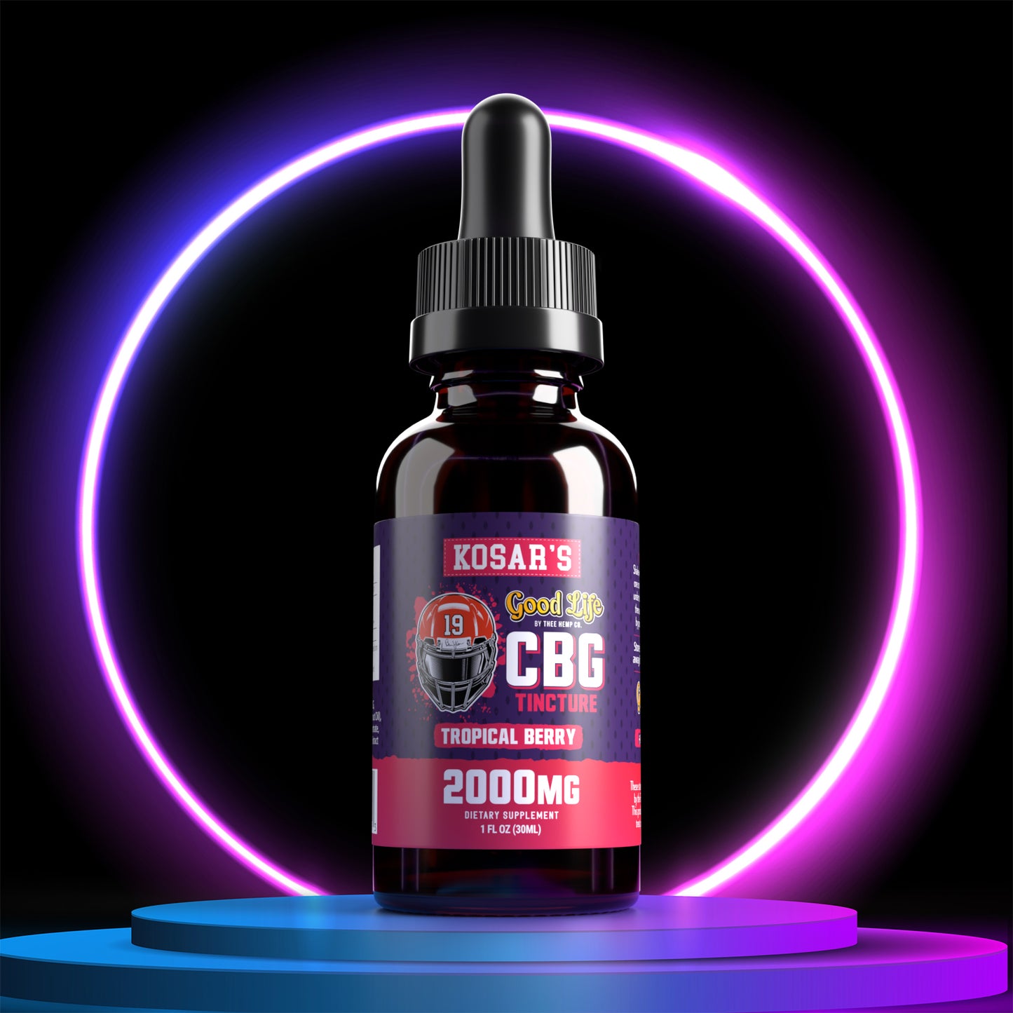 Bernie Kosar 2000mg CBG Tincture | 1oz Tropical Berry Flavor