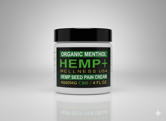 4000mg CBD ORGANIC MENTHOL  | HEMP SEED PAIN CREAM | 4 FL OZ I Big Seller
