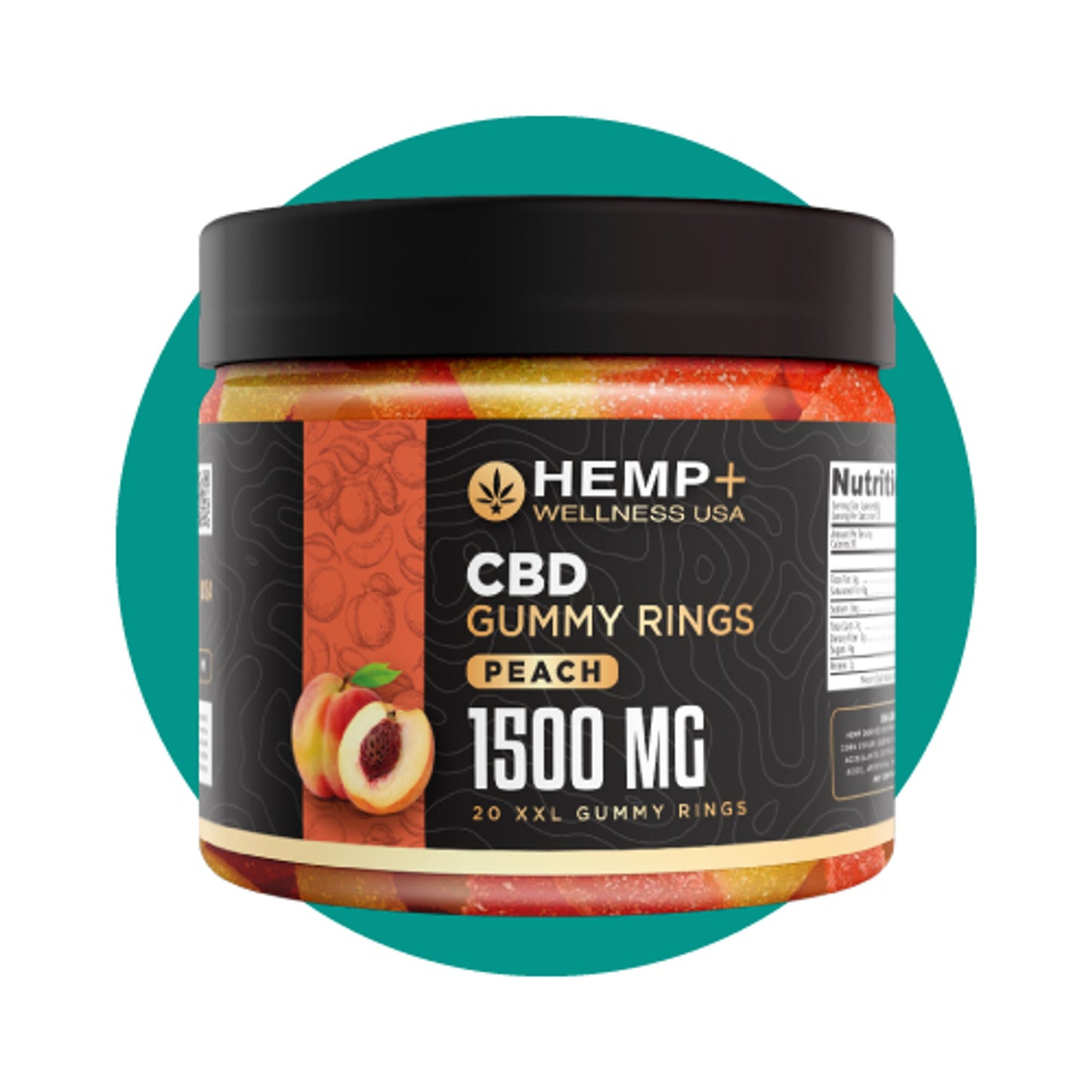 1500mg CBD Isolate Gummy Rings CBD | 20 Count | THC-Free I 75mg each