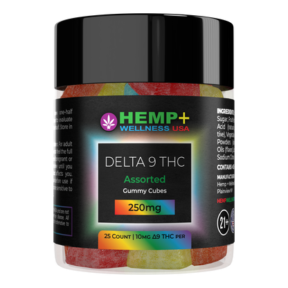 Delta 9 THC Gummies | 25 Count, 250mg D9 (10mg each), 4g