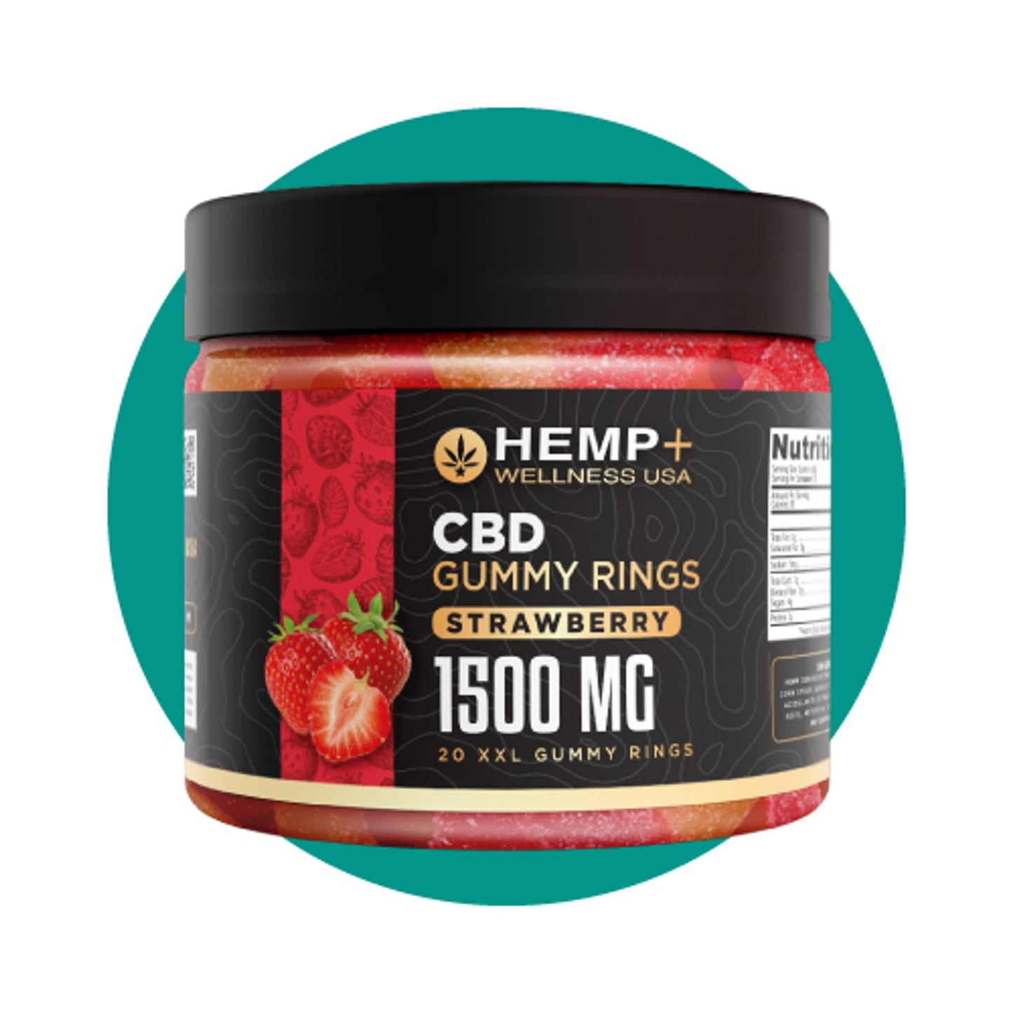 1500mg CBD Isolate Gummy Rings CBD | 20 Count | THC-Free I 75mg each