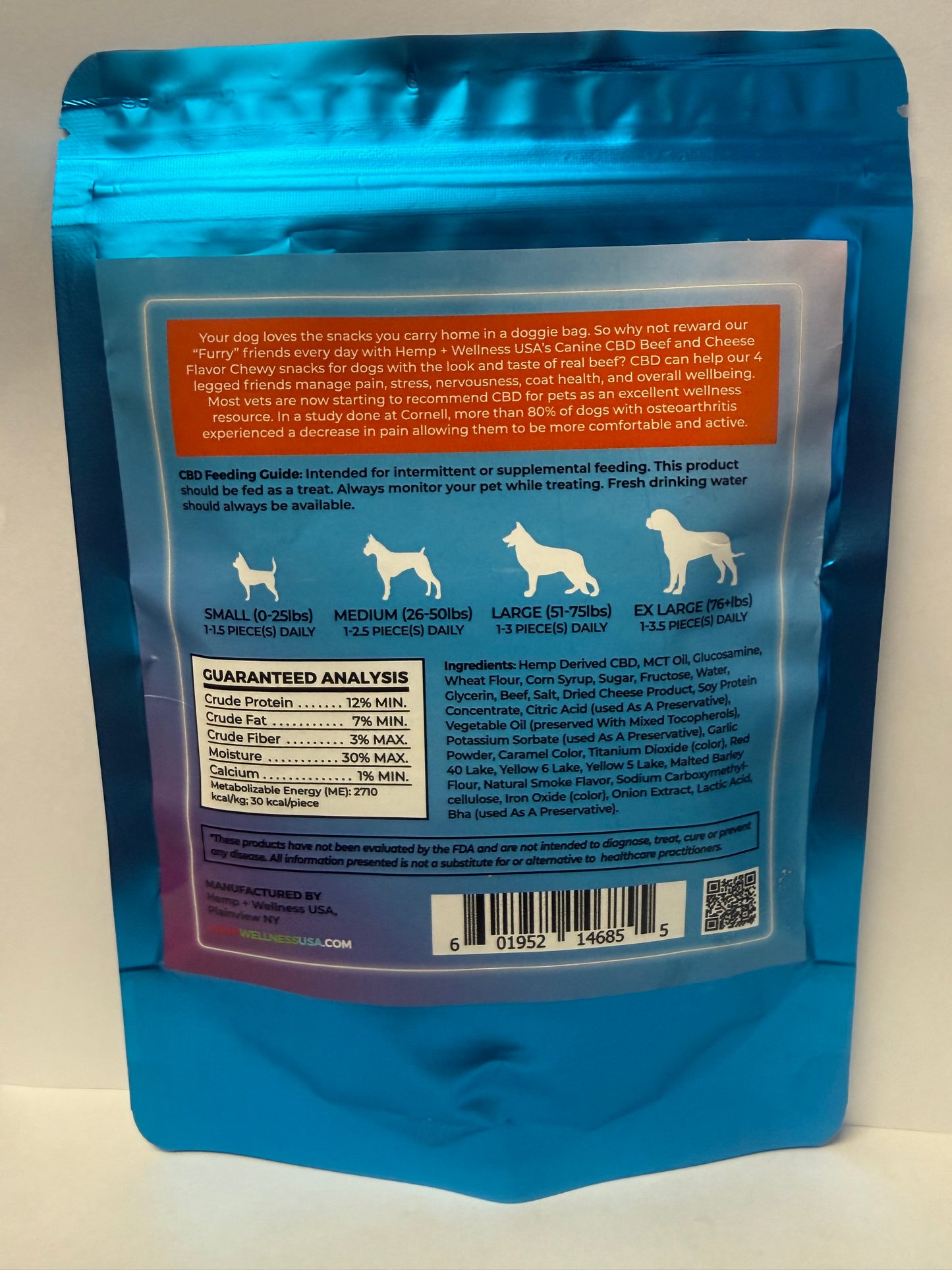 200mg CBD Beef & Cheese Pet Treats - 20pc -10mg each w/Glucosamine