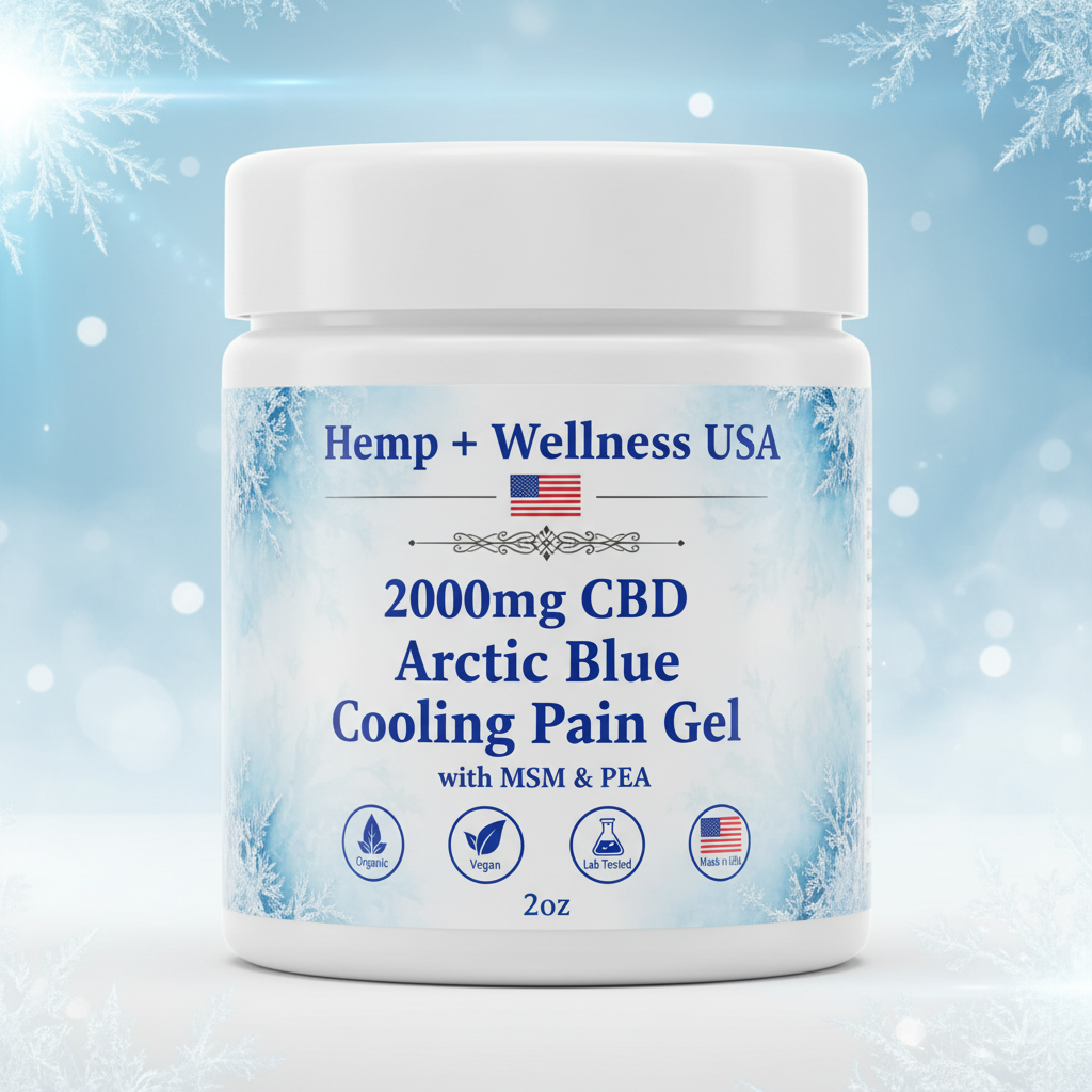 2000mg CBD Arctic Blue Pain Gel w/ MSM & PEA I Award Winning Pain Freeze