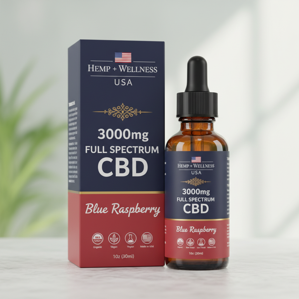 3000mg Full Spectrum CBD I Raspberry I 1oz (30ml) I Organic MCT Oil I Organic Monk Fruit Extract