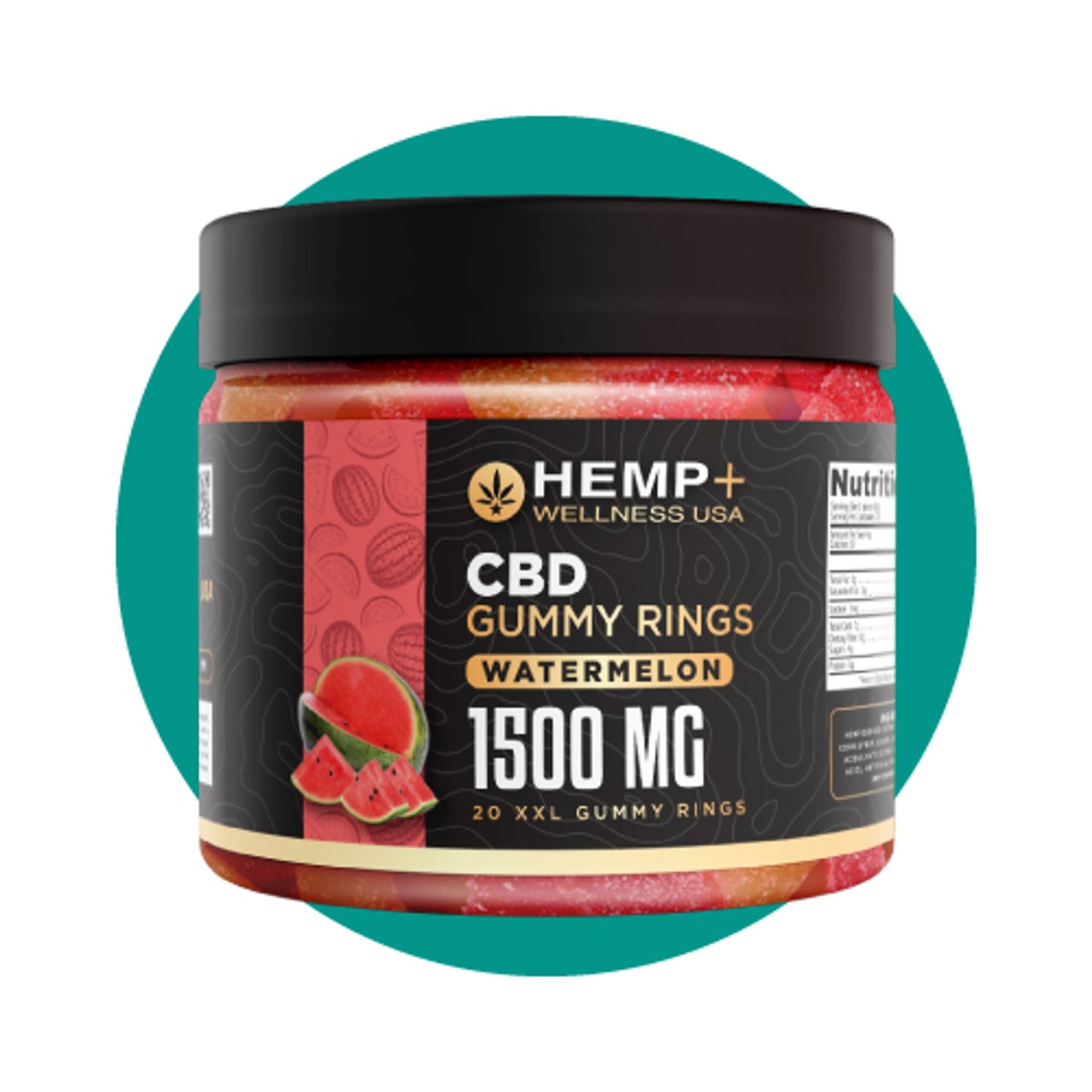 1500mg CBD Isolate Gummy Rings CBD | 20 Count | THC-Free I 75mg each